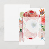 Trouwbudget rood en roze bloemmotief kaart (Voorkant / Achterkant)