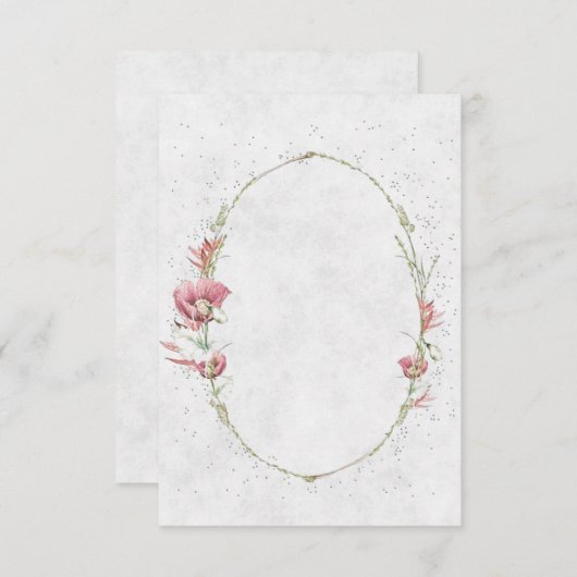 Trouwbudget Roze klaprozen Kaart (Voorkant / Achterkant)