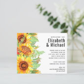 Trouwbudget Roze met Zonnebloemen (Staand voorkant)