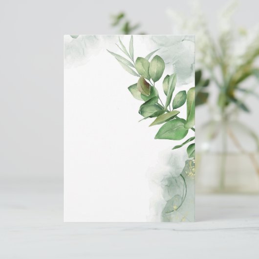Trouwbudget waterverf groen kaart (Staand voorkant)
