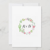 Trouwcactus Fiesta Krans Party Nodig Bloemen uit Kaart (Achterkant)