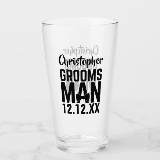 Trouwcadeau Bruidsjonker Bierglas Glas (Voorkant)