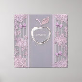 Trouwcadeau Crystal Op Paarse kant AI kunst Canvas Afdruk (Voorkant)