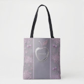 Trouwcadeau Crystal Op Paarse kant AI kunst Tote Bag (Voorkant)
