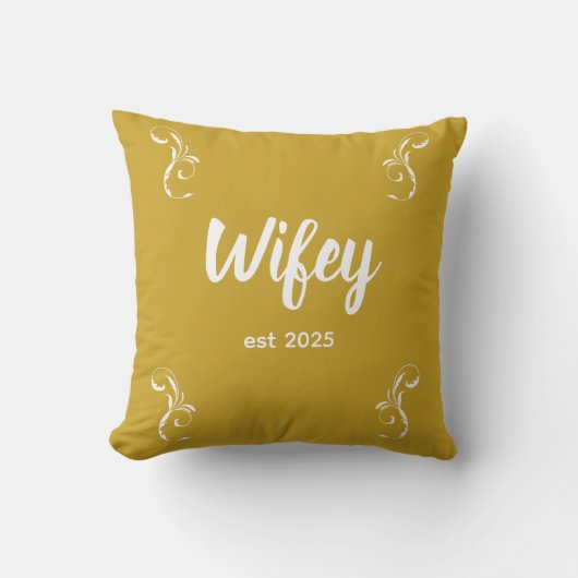 Trouwcadeau Gouden Bruid, Verloofde Cadeau Kussen (Voorkant)