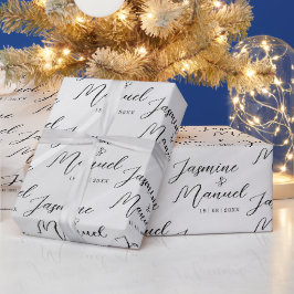 Trouwcadeau Inpakpapier Met Namen Van Het Paar