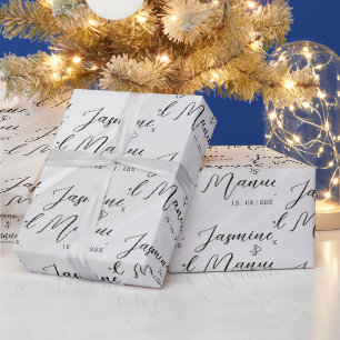 Trouwcadeau Inpakpapier Met Namen Van Het Paar