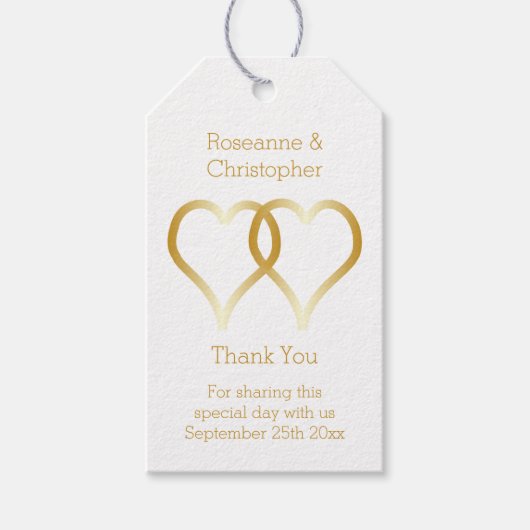 Trouwcadeau Label Gouden Harten Cadeaulabel (Voorkant)
