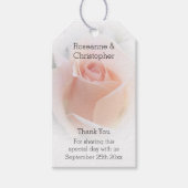 Trouwcadeau Label Perzik Rosebud Roze Cadeaulabel (Voorkant)