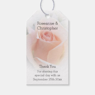 Trouwcadeau Label Perzik Rosebud Roze Cadeaulabel