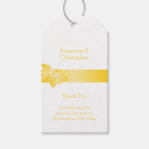 Trouwcadeau Labels Yellow Butterfly