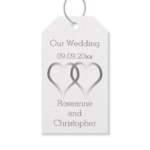 Trouwcadeau Labels Zilveren Harten