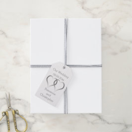 Trouwcadeau Labels Zilveren Harten Cadeaulabel