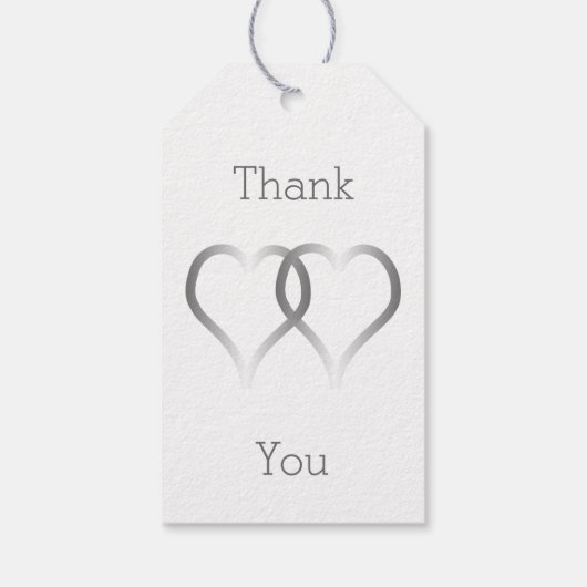 Trouwcadeau Labels Zilveren Harten Cadeaulabel (Achterkant)