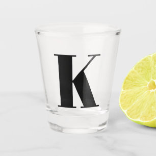 Trouwcadeau met eerste letter van monogram voor br shot glas