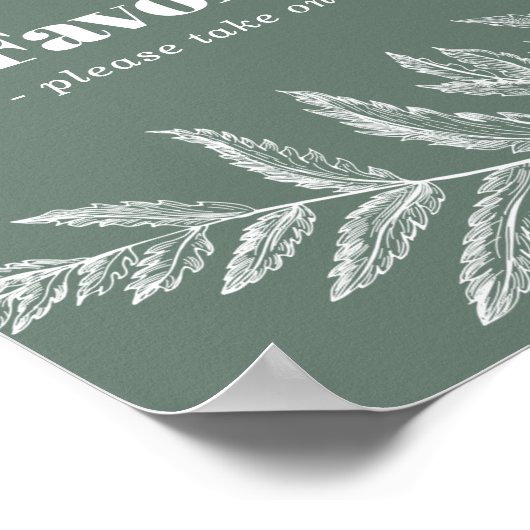 Trouwcadeau met varens of bruiloft favor teken poster (Hoek)