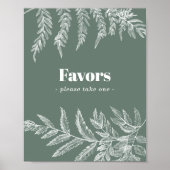 Trouwcadeau met varens of bruiloft favor teken poster (Voorkant)
