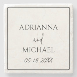 Trouwcadeau naam en datum van het bruidspaar  stenen onderzetter