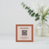 Trouwcadeau QR-code Terracotta Informatiekaartje (Staand voorkant)