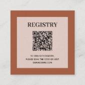Trouwcadeau QR-code Terracotta Informatiekaartje (Voorkant)