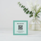 Trouwcadeau registratie QR-code aqua Informatiekaartje (Staand voorkant)