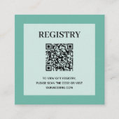 Trouwcadeau registratie QR-code aqua Informatiekaartje (Voorkant)
