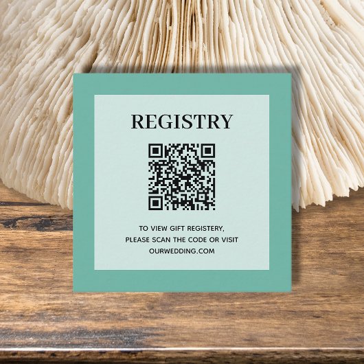 Trouwcadeau registratie QR-code aqua Informatiekaartje