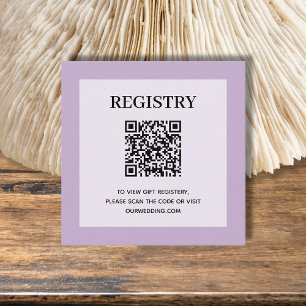 Trouwcadeau registratie QR-code lavendel Informatiekaartje