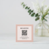 Trouwcadeau registratie QR-code Stof Roze Informatiekaartje (Staand voorkant)