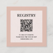 Trouwcadeau registratie QR-code Stof Roze Informatiekaartje (Voorkant)