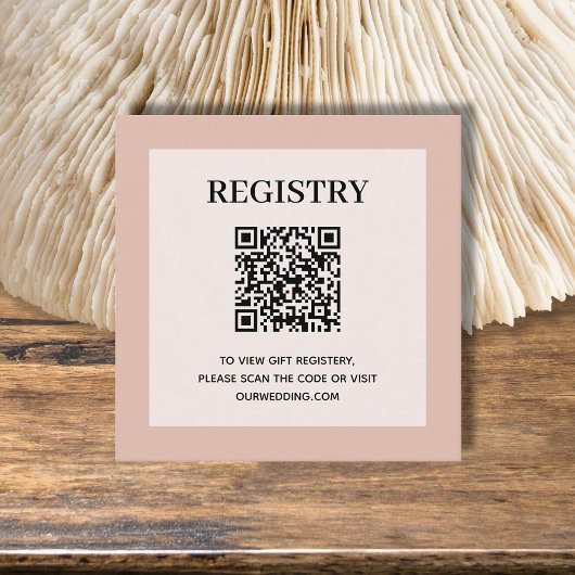 Trouwcadeau registratie QR-code Stof Roze Informatiekaartje