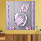 Trouwcadeau Roze & Grijs Bloemen Glas AI kunst Canvas Afdruk (Insitu (Woonkamer))