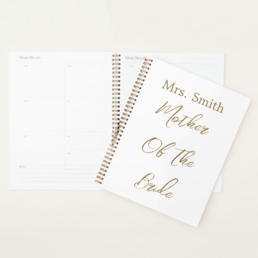 Trouwcadeau voor bruidsmoeder goud wit planner (Display)