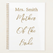 Trouwcadeau voor de moeder van de bruid in goud wi planner (Voorkant)