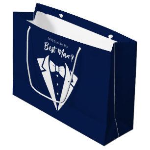 Trouwcadeau voor getuige van de bruidegom groot cadeauzakje