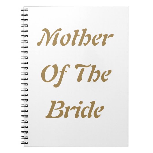 Trouwcadeau Voor Moeder Van De Bruid Goud Wit Notitieboek (Voorkant)