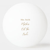 Trouwcadeau voor Moeder van de Bruid Goud Wit Pingpongbal (Achterkant)