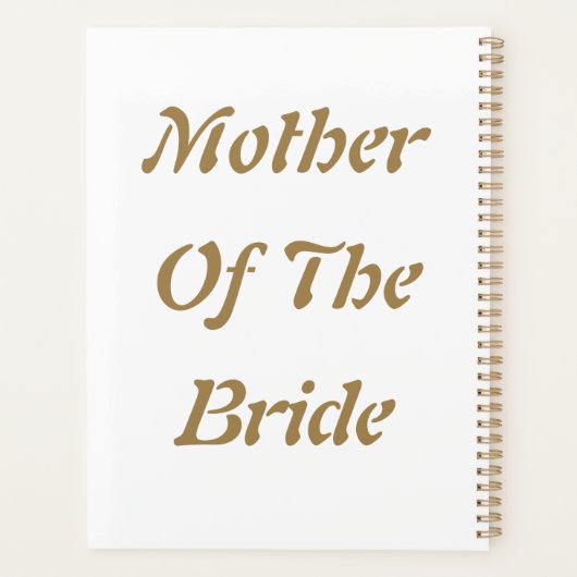 Trouwcadeau Voor Moeder Van De Bruid Goud Wit Planner (Achterkant)
