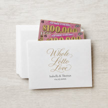 Trouwcadeau 'Whole Lotto Love' Gouden Loterijbrief