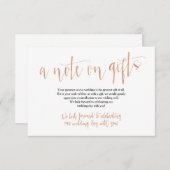 Trouwcadeaukaart van roze goud kaart (Voorkant / Achterkant)