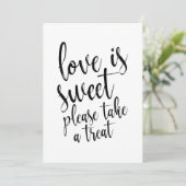 Trouwcadeaus bord 'Liefde is zoet' Kaart (Staand voorkant)