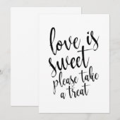 Trouwcadeaus bord 'Liefde is zoet' Kaart (Voorkant / Achterkant)