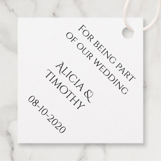 Trouwcadeautag 'Dank je wel roze' Bedankjes Labels (Achterkant)