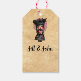 Trouwcadeautag Gotische Meisjeshart Cadeaulabel