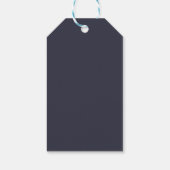 Trouwcadeautag met marineblauw barok monogram cadeaulabel (Achterkant)