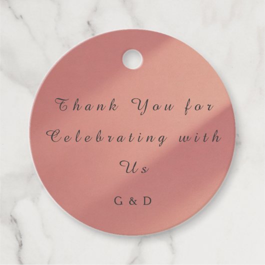 Trouwcadeautag Roze Blush Bedankjes Labels (Voorkant)