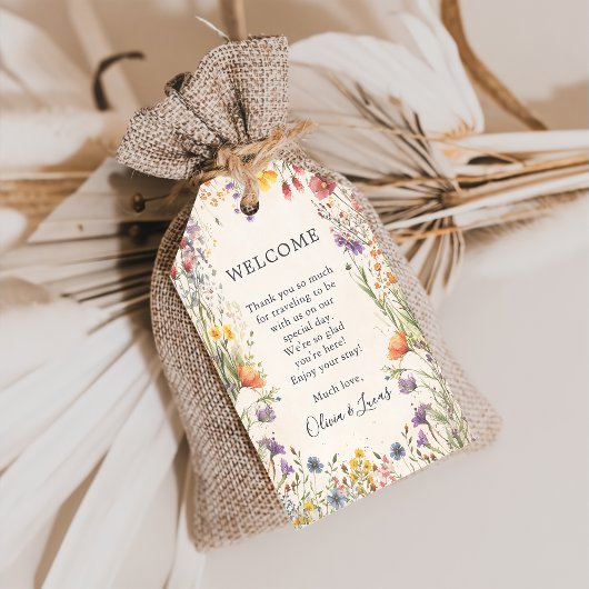 Trouwcadeautags voor wilde bloementuin cadeaulabel