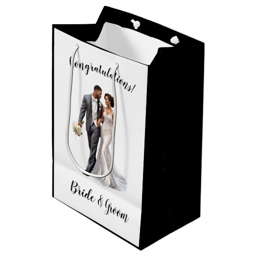 Trouwcadeautas Medium Cadeauzakje (Voorkant Gekanteld)
