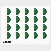 Trouwcadeautas met monogram en smaragdgroene goude ronde sticker (Vel)
