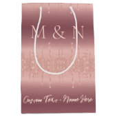 Trouwcadeautas Rose Gold met eigen naam en letters Medium Cadeauzakje (Voorkant)